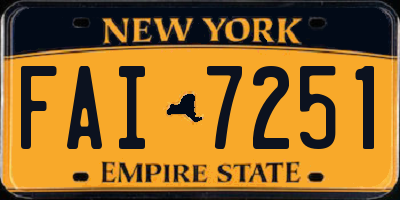NY license plate FAI7251