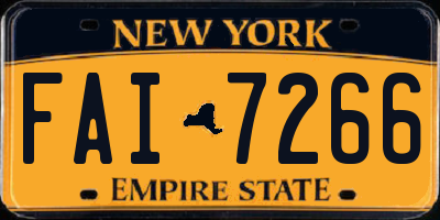 NY license plate FAI7266