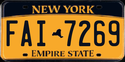 NY license plate FAI7269