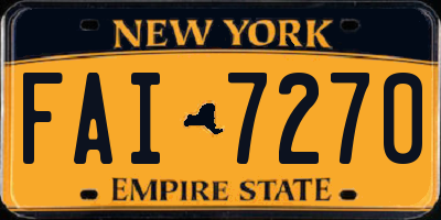 NY license plate FAI7270
