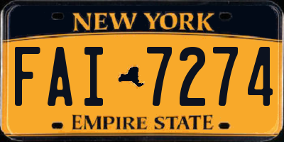 NY license plate FAI7274