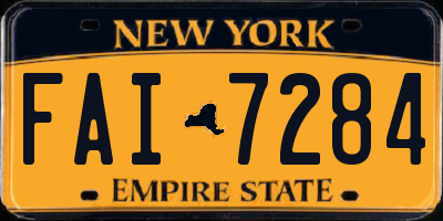 NY license plate FAI7284