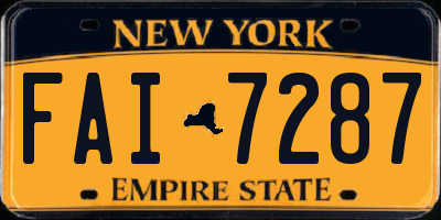 NY license plate FAI7287