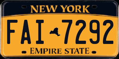 NY license plate FAI7292