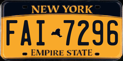 NY license plate FAI7296