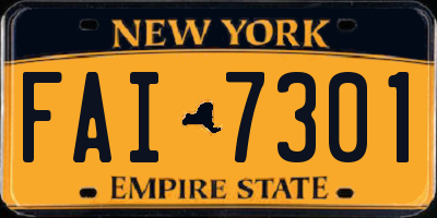 NY license plate FAI7301