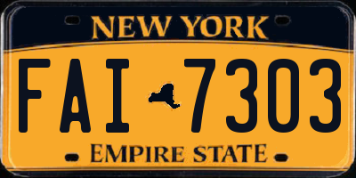 NY license plate FAI7303