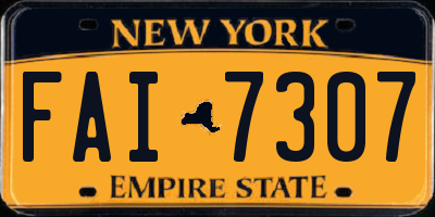 NY license plate FAI7307