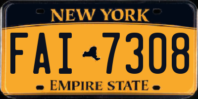 NY license plate FAI7308