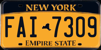 NY license plate FAI7309