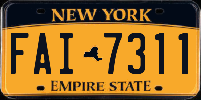 NY license plate FAI7311
