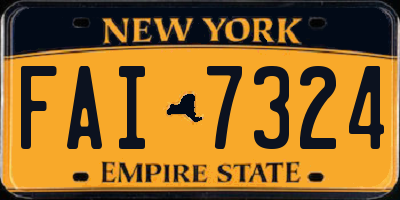 NY license plate FAI7324