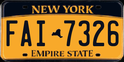 NY license plate FAI7326