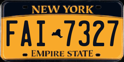 NY license plate FAI7327