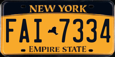 NY license plate FAI7334