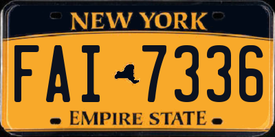 NY license plate FAI7336