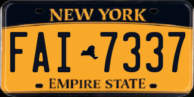NY license plate FAI7337