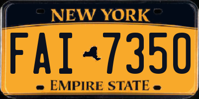 NY license plate FAI7350