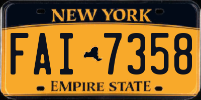 NY license plate FAI7358