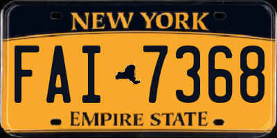 NY license plate FAI7368