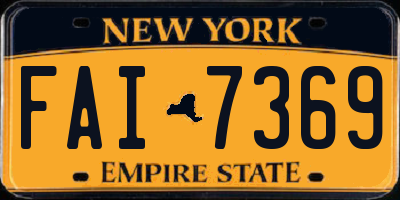 NY license plate FAI7369
