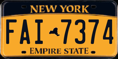 NY license plate FAI7374