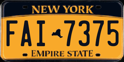 NY license plate FAI7375