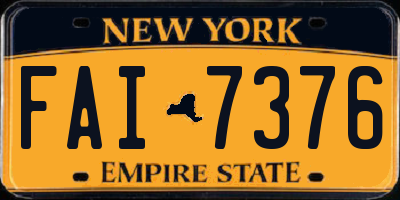 NY license plate FAI7376