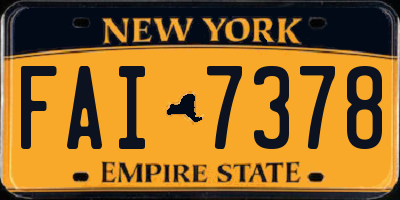 NY license plate FAI7378
