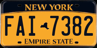 NY license plate FAI7382