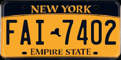 NY license plate FAI7402