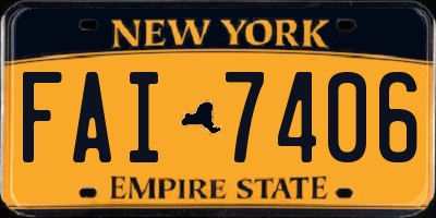 NY license plate FAI7406