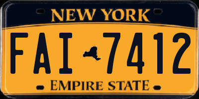 NY license plate FAI7412