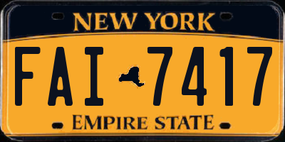 NY license plate FAI7417