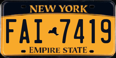 NY license plate FAI7419
