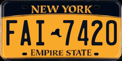 NY license plate FAI7420