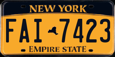 NY license plate FAI7423