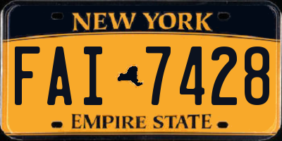 NY license plate FAI7428