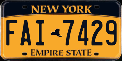 NY license plate FAI7429