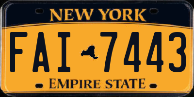 NY license plate FAI7443