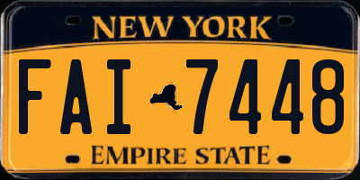 NY license plate FAI7448