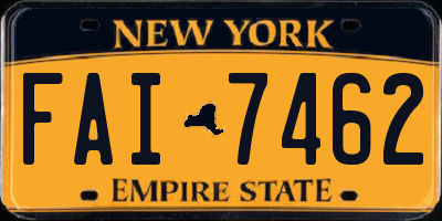 NY license plate FAI7462