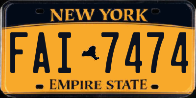 NY license plate FAI7474