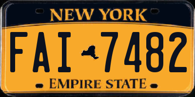 NY license plate FAI7482