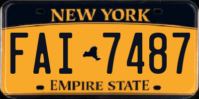 NY license plate FAI7487