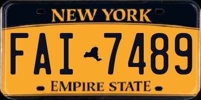 NY license plate FAI7489