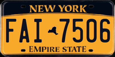 NY license plate FAI7506