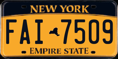 NY license plate FAI7509