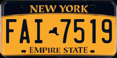 NY license plate FAI7519
