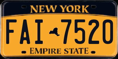 NY license plate FAI7520